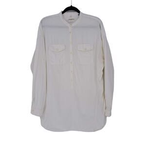 Levi's Made & Crafted Tunic Cotton Silk Popover Shirt Off White Women's Size 3 L